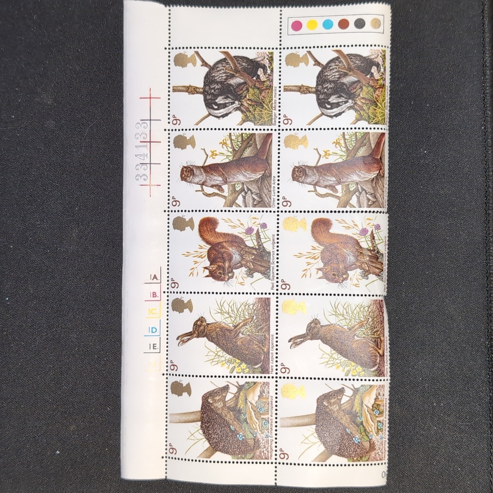 Great Britain 1977 British Wildlife 9p Stamps 10 Stamps